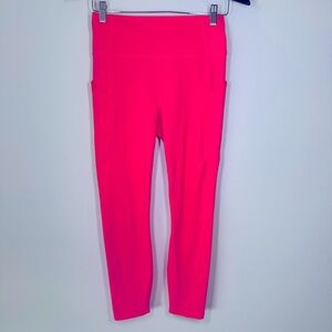 Fabletics Women’s Small Legging Neon Pink High Waist With Pockets